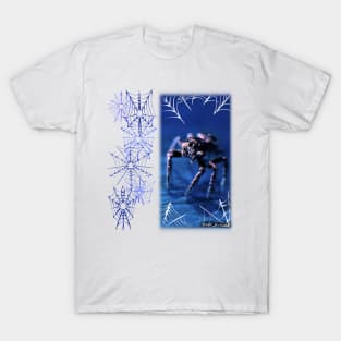 Blue Jumping Spider (With Webs) T-Shirt